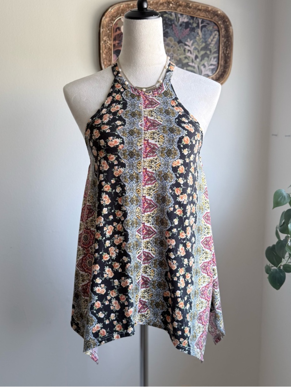 Boho halter neck style summer tank top